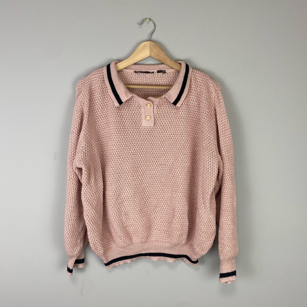 Vintage 80s Collared KnitSweater Pullover